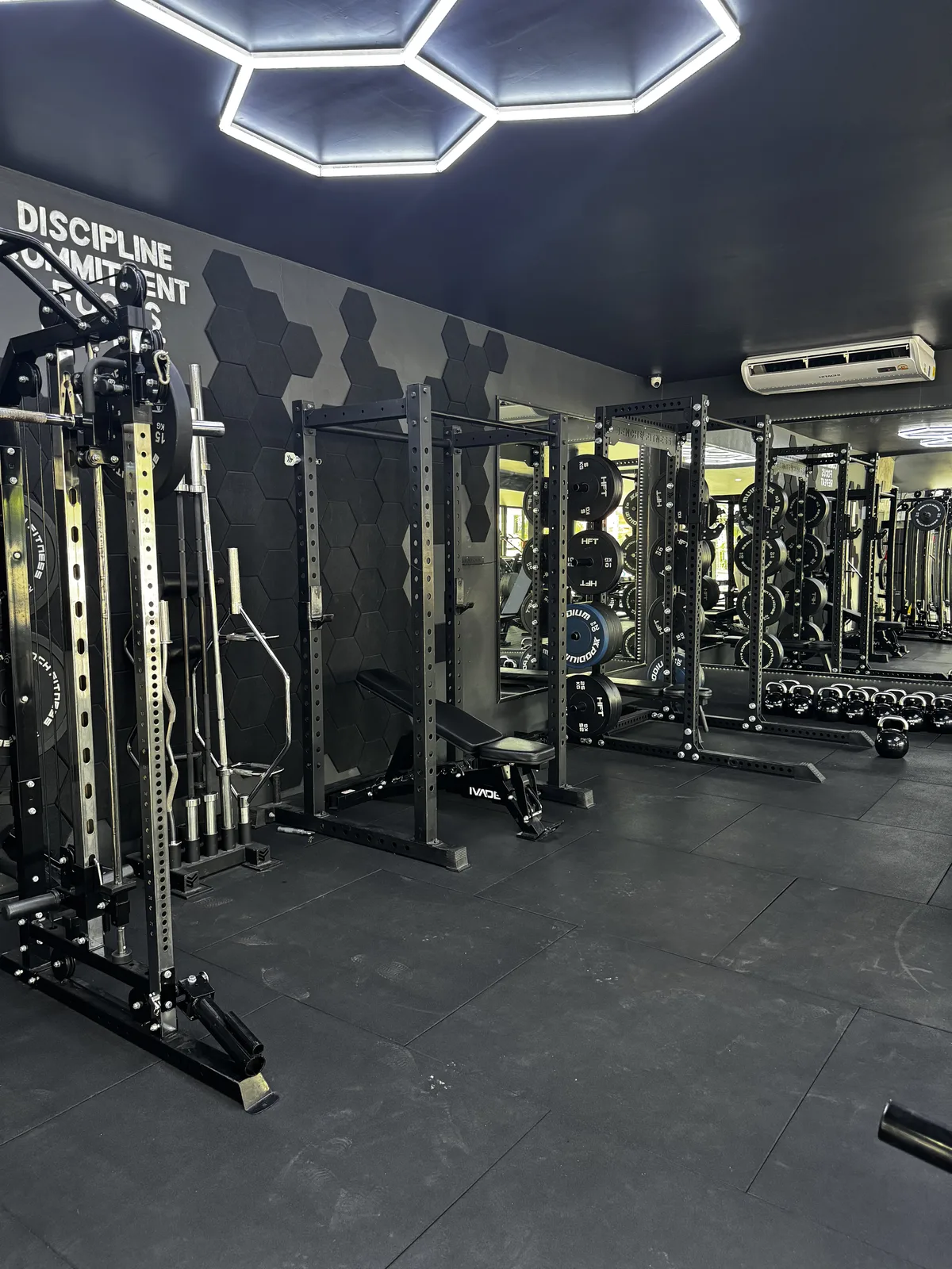 Air-conditioned gym cardio zone